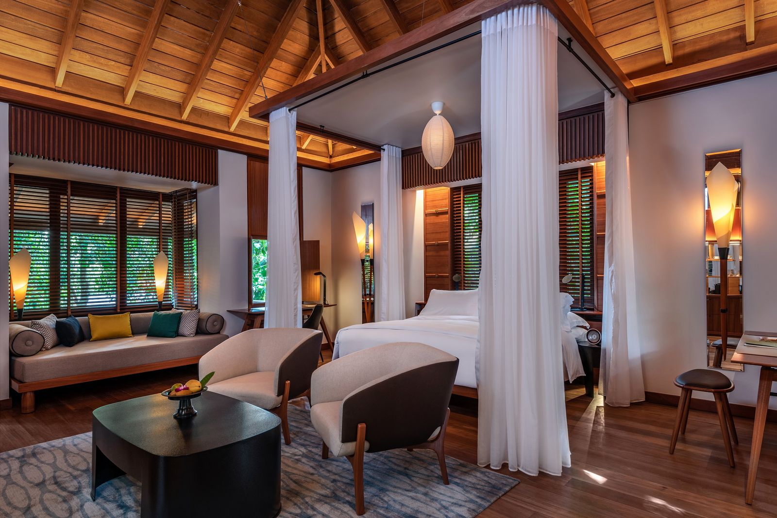 Private rainforest villa deck overlooking the treetops