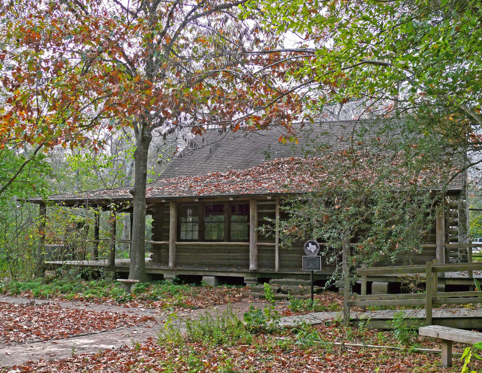 A simple wooden cabin built from heavy timber