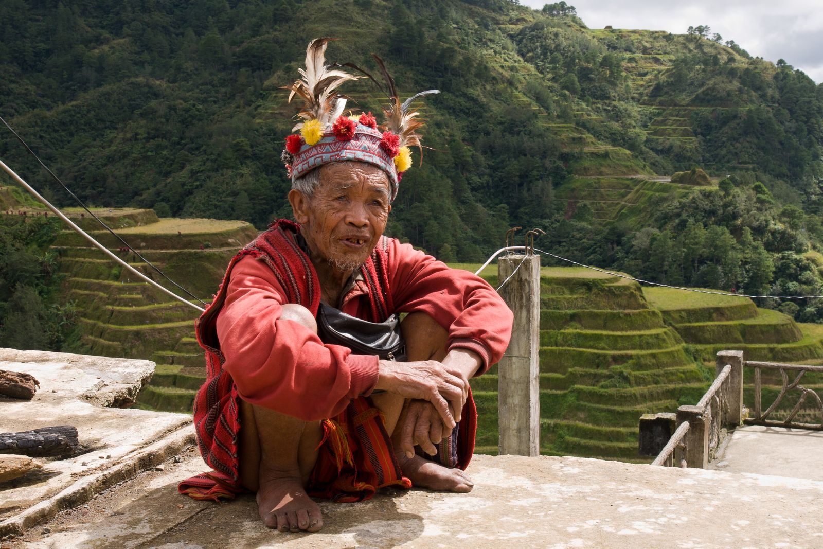 The terraced rice fields carved into the mountainside around Banaue, in the Ifugao highlands of northern Luzon, Philippines